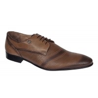 Pantofi barbati eleganti din piele naturala cu perforatii - Marimea 44 - 730NIS